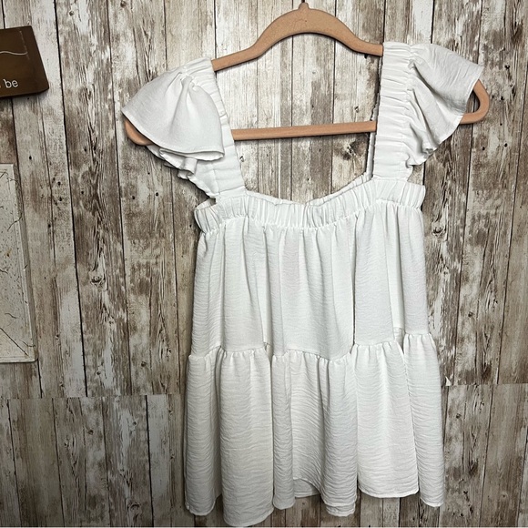 Altar'd State Tops - Altar’d State White Ruffle‎ Sleeve Blouse